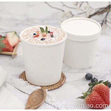 Taza desechable del cubo de la sopa del papel de Kraft de la categoría alimenticia